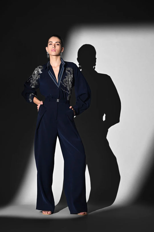 INDIGO BLUE PANTS WITH BELT