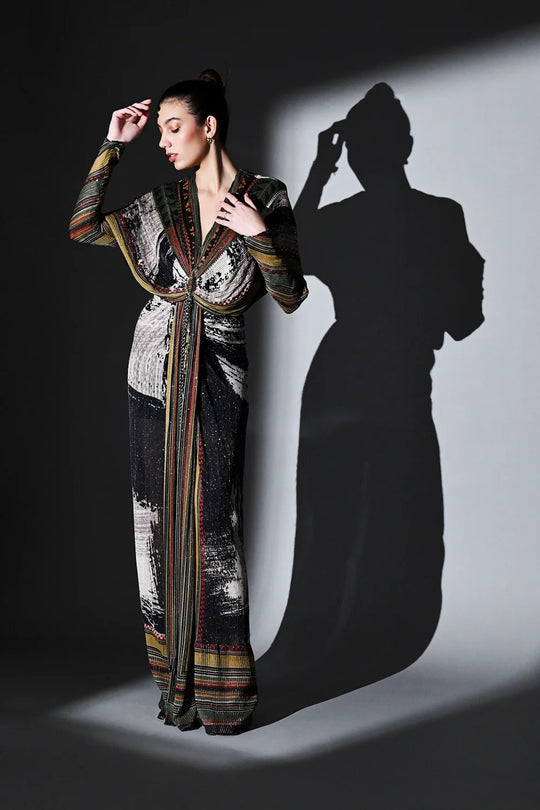 Noir Dream Draped Dress