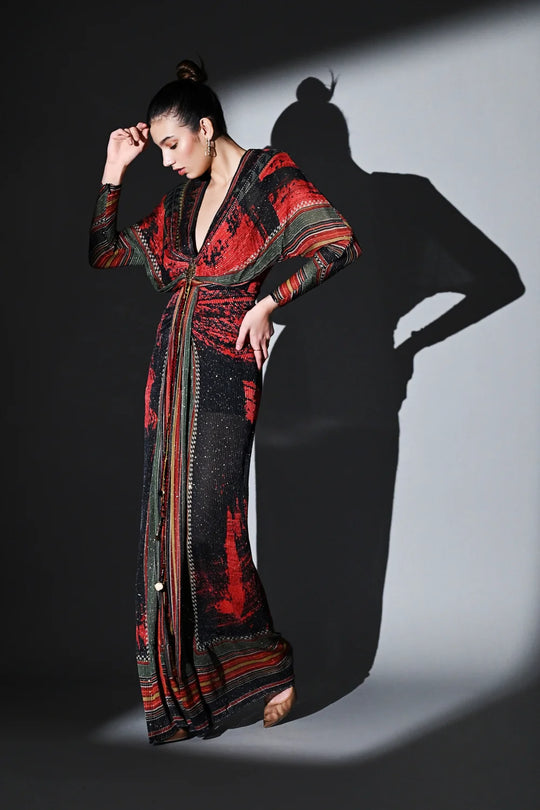 Rouge love draped dress