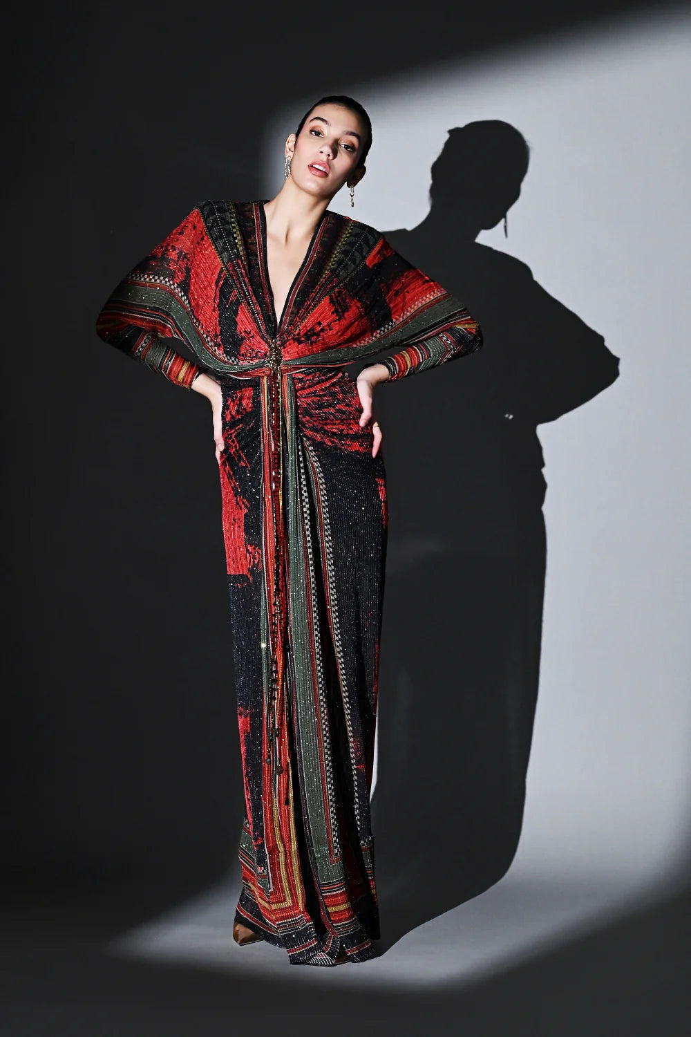 Rouge love draped dress