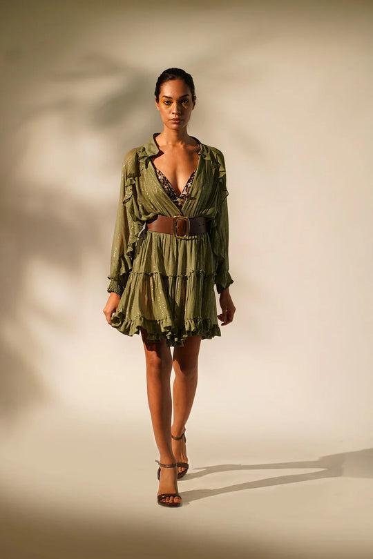 Lurex Short Dress With Inner