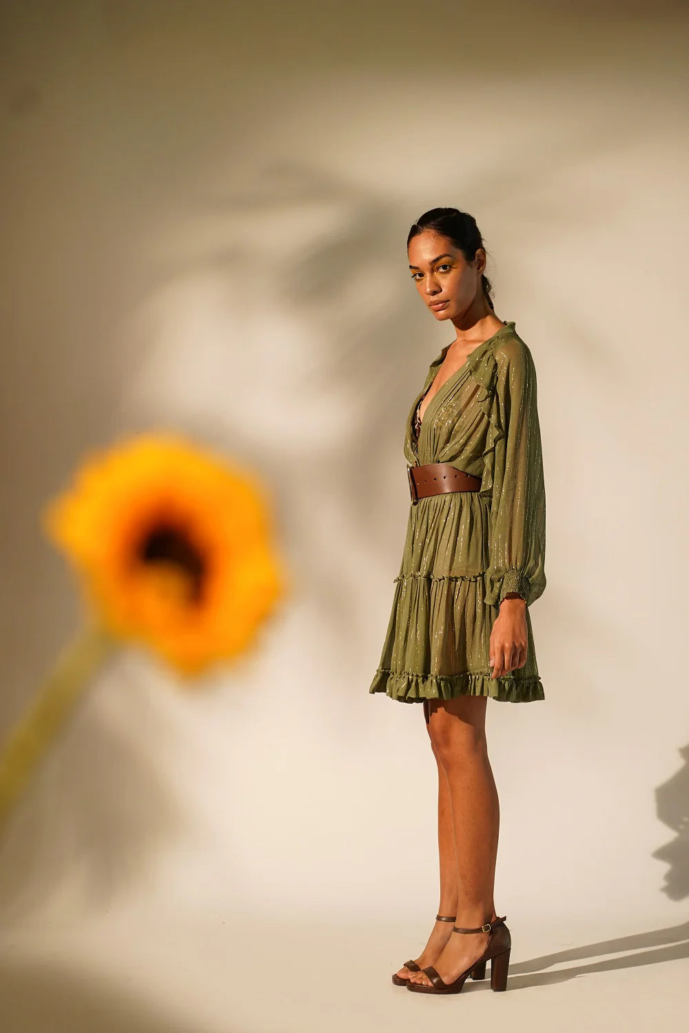 Lurex Short Dress With Inner