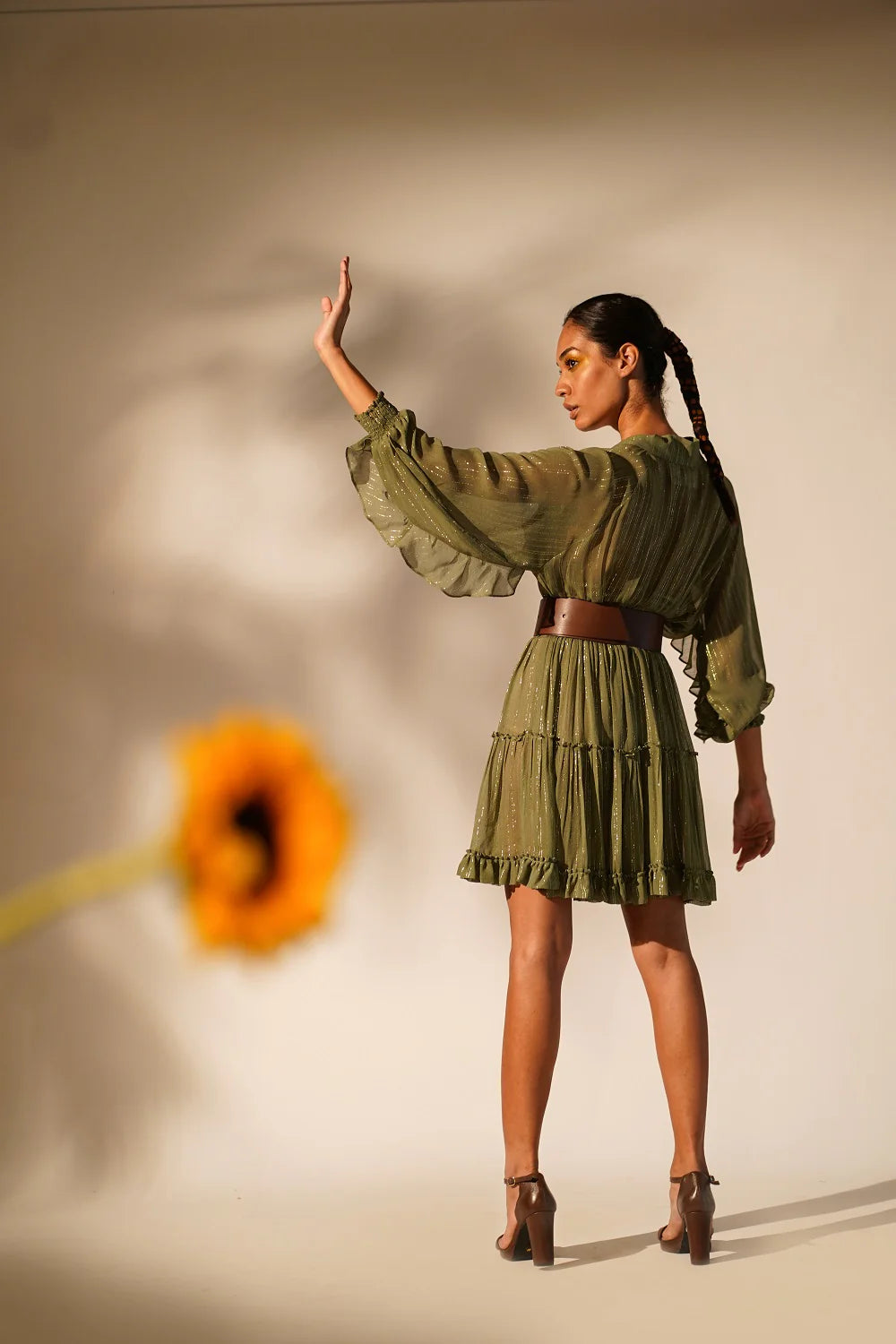 Lurex Short Dress With Inner