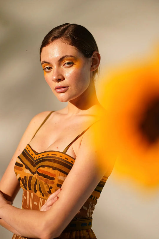 Mustard Aztec Print Maxi