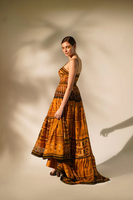 Mustard Aztec Print Maxi