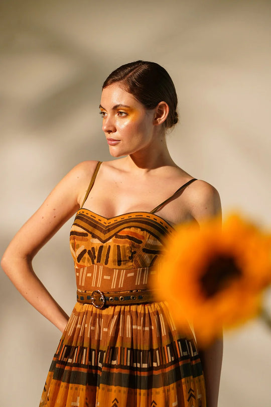 Mustard Aztec Print Maxi