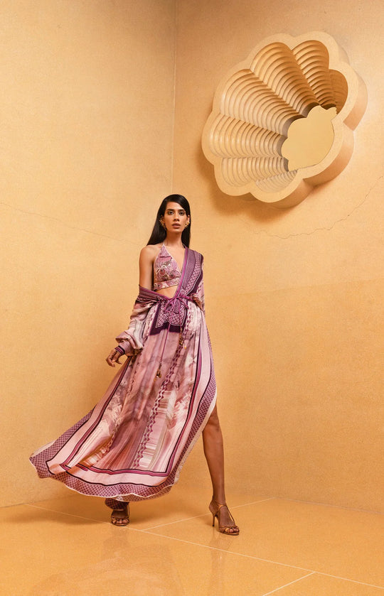 Lilac Floss Print Kaftan