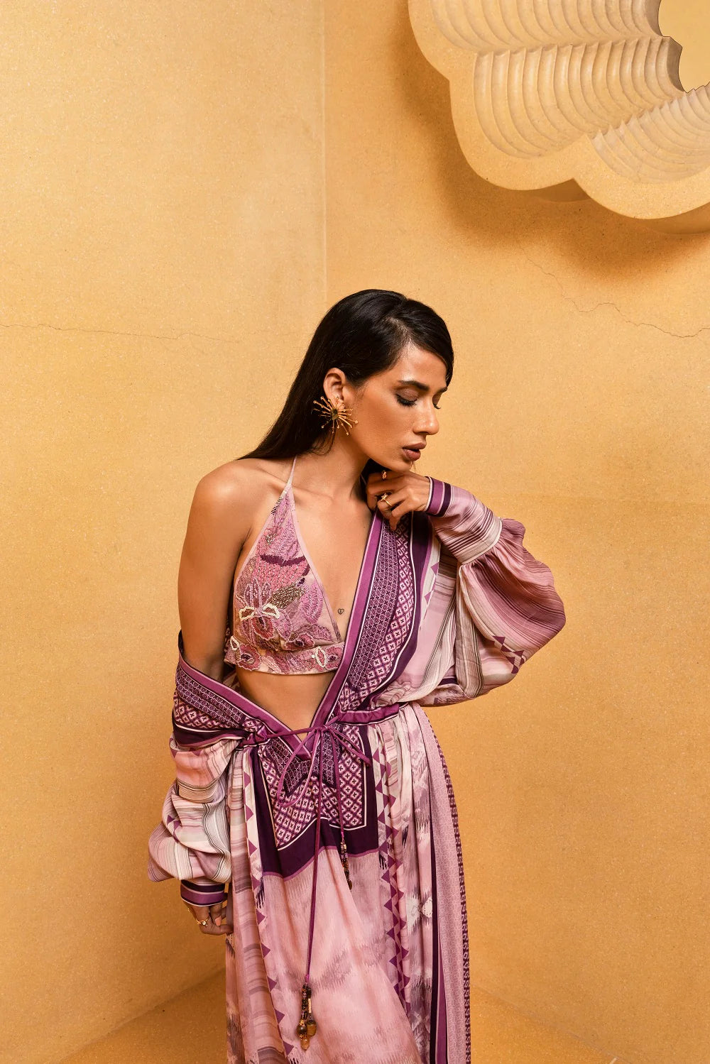 Lilac Floss Print Kaftan