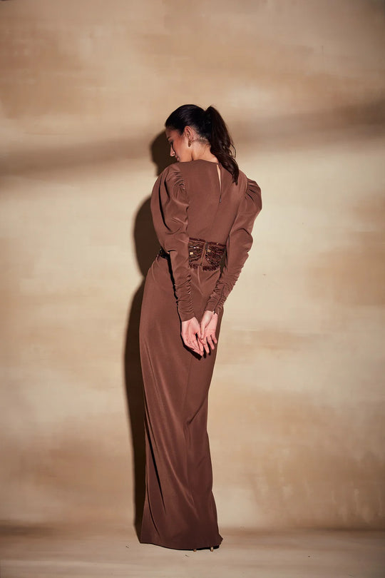 Chocolate Brown Turkish Beaded Corset